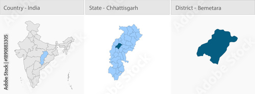Bemetara_city_Map_Chhattisgarh detailed map illustration graphic for educational reference, geographic visualization, design layouts, presentations, d