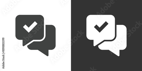 Confirmed Message icon. Solid glyph series icon