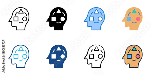 Adaptability icons set multiple style collection. Editable stroke 
