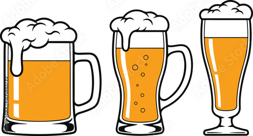 glass of beer vector illustration