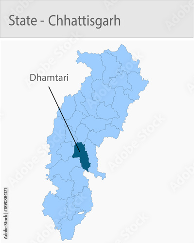 Dhamtari-Chhattisgarh_Map_Chhattisgarh detailed map illustration graphic for educational reference, geographic visualization, design layouts, presenta