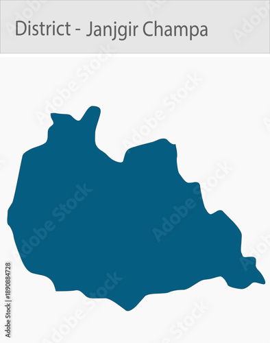 Janjgir_Champa_Map_Chhattisgarh detailed map illustration graphic for educational reference, geographic visualization, design layouts, presentations,