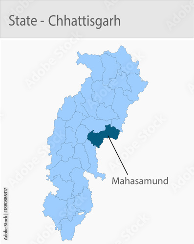 Mahasamund-Chhattisgarh_Map_Chhattisgarh detailed map illustration graphic for educational reference, geographic visualization, design layouts, presen