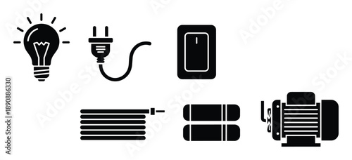 Electrical components set providing energy for operation of devices and appliances concept