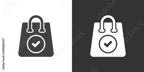Secure Shopping icon. Solid glyph series icon