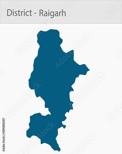 Raigarh_Map_Chhattisgarh detailed map illustration graphic for educational reference, geographic visualization, design layouts, presentations, digital