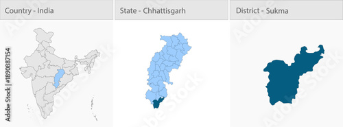 Sukma_city_Map_Chhattisgarh detailed map illustration graphic for educational reference, geographic visualization, design layouts, presentations, digi