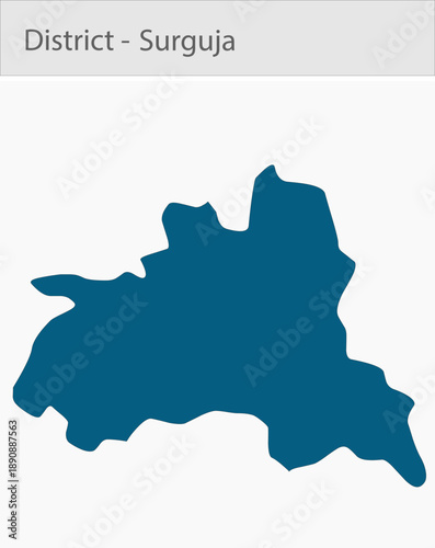 Surguja_Map_Chhattisgarh detailed map illustration graphic for educational reference, geographic visualization, design layouts, presentations, digital
