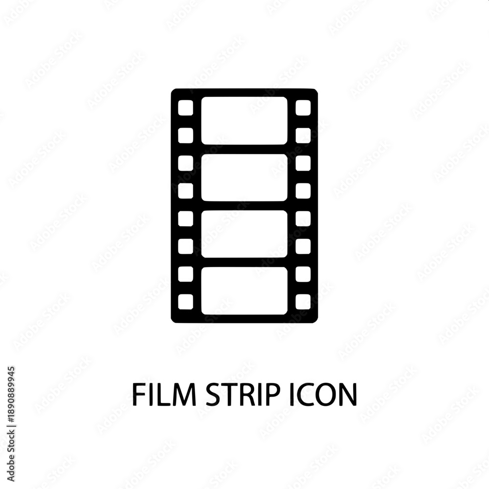 Obraz premium Minimalist outline illustration of a classic film strip with perforated edges, symbolizing cinema, video, and creative production