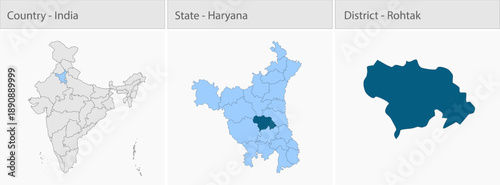 Rohtak City Map_Haryana detailed map illustration graphic for educational reference, geographic visualization, design layouts, presentations, digital