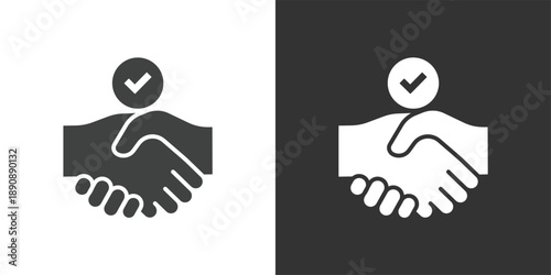 Partnership Confirmed icon. Solid glyph series icon