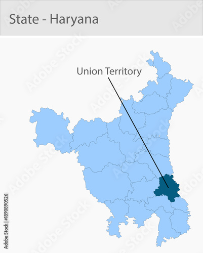 Union Territory-Haryana Map_Haryana detailed map illustration graphic for educational reference, geographic visualization, design layouts, presentatio