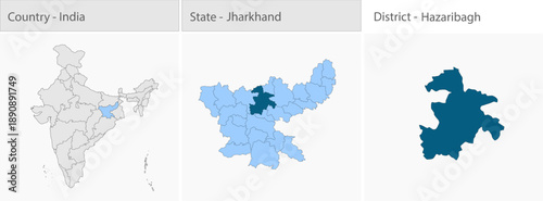 Hazaribagh_Map_vector detailed map illustration graphic for educational reference, geographic visualization, design layouts, presentations, digital me