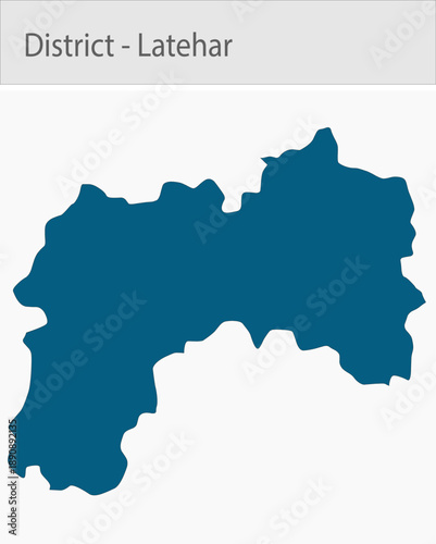 Latehar_Map detailed map illustration graphic for educational reference, geographic visualization, design layouts, presentations, digital media and pr
