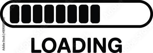 A progress loading bar showing partial completion with the word LOADING underneath