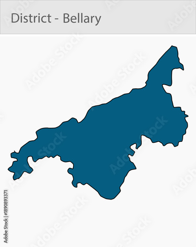 Bellary_Map detailed map illustration graphic for educational reference, geographic visualization, design layouts, presentations, digital media and pr