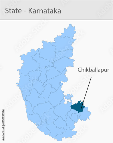 Chikballapur-Karnataka_Map detailed map illustration graphic for educational reference, geographic visualization, design layouts, presentations, digit