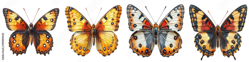 Fototapeta premium Butterfly Conservation Symbol - Protecting Fragile Species Isolated on Clear White Background Highly Detailed
