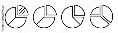 Pie chart icons showing data analysis and proportional representation