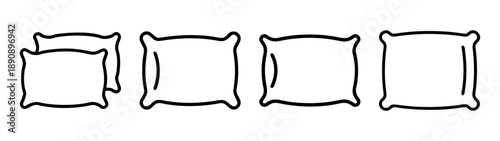 Pillow line art icons for sleep and comfort. minimalist design.
