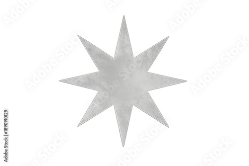 Nine-pointed star symbol icon on transparent backdrop