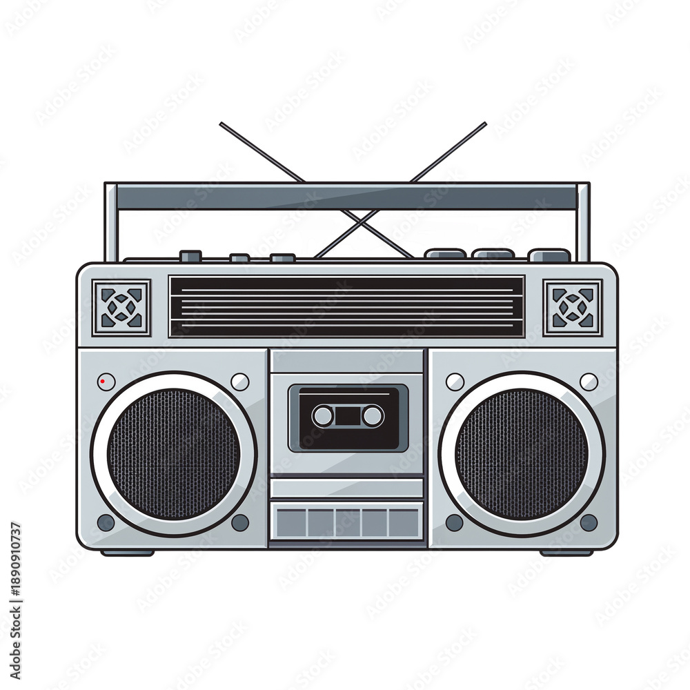 Obraz premium Retro Boombox Cassette Player 80s Style