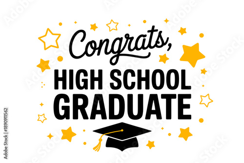 Congratulations High School Graduate Celebration Card Design
