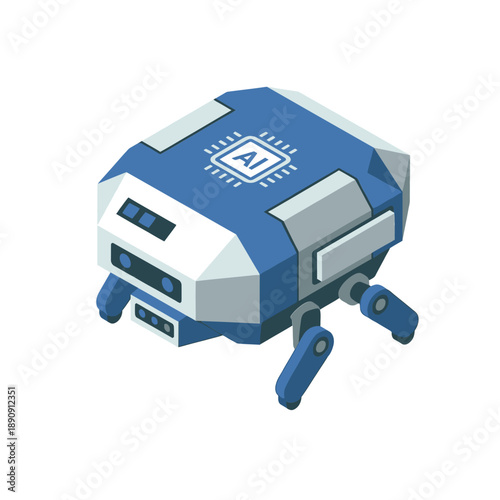 Autonomous AI rover module with sensor housing, robotics summit showcase, navigation algorithm lab, prototyping workshop session, demo, innovation vector