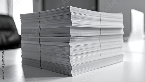 Wallpaper Mural Stacked paper on a table in b/w, focus on the texture & repeating layers Torontodigital.ca