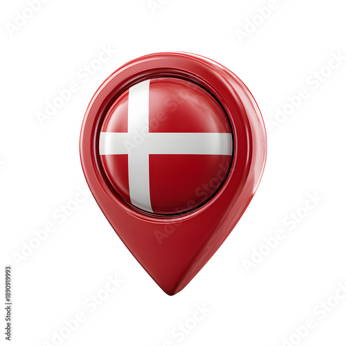 Free Download Geolocation sign. Denmark, flag, image in national colors on a neutral transparent background. Popular illustration, object, symbol. - GFXLoad