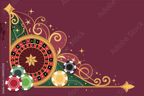 Roulette Chips Corner Frame