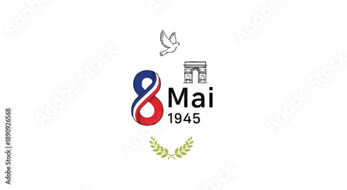 Photography Of Victory Day Eighth of May 1945 with Dove and Arch 8 May 1945 War II end of wa