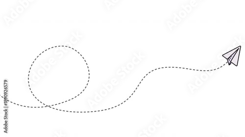 Flying paper plane isolated with transparency alpha channel