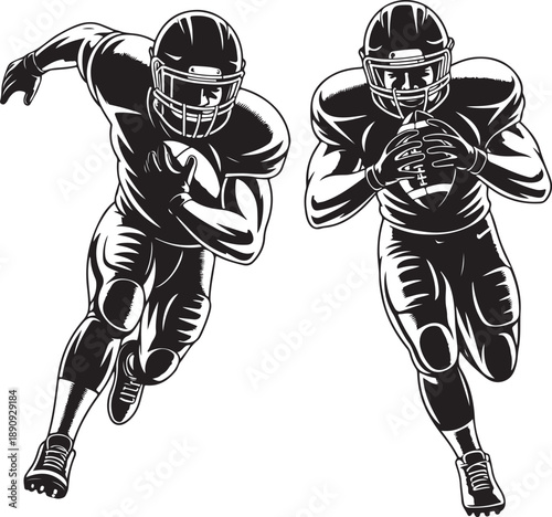American football player silhouette vector illustration 