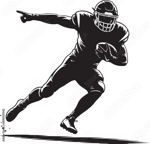 Foto American football silhouette vector outline design