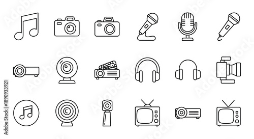 Black and white icons depicting various pharmaceutical and medical items