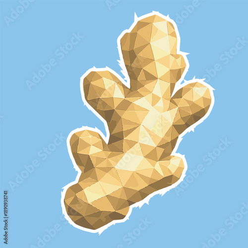 ginger with lowpoly art, eps 10 illustration