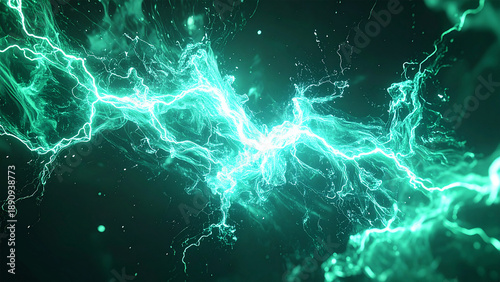 緑色の稲妻のエフェクト背景