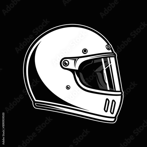 Classic Motorcycle Helmet Vector Illustration for Safety and Style.
