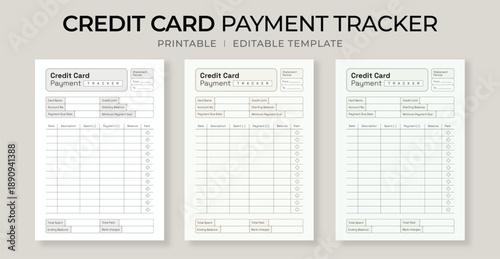 Credit Card Payment Tracker – Printable Planner for Tracking Card Balances and Payments