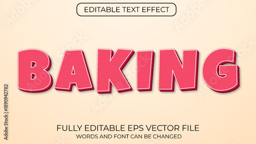 Baking editable 3d text effect vector typography style