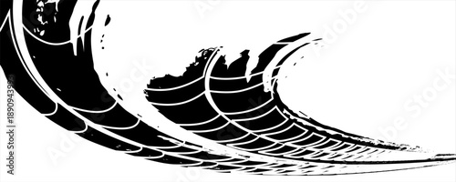 Black tire marks on road, Black rubber tire marks and tread marks, Tire trace track wheels texture and background, Auto tire tread grunge, Car wheel tyre tread track black tyre print, Top view.eps,10