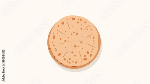 Delicious golden round flatbread or crisp snack vector illustration