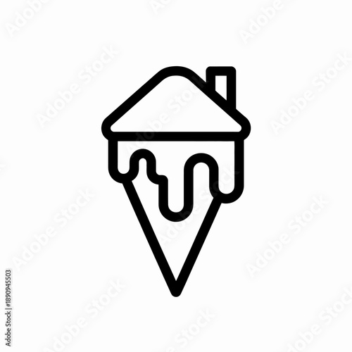 House Shaped Ice Cream Scoop Isolated on White Background