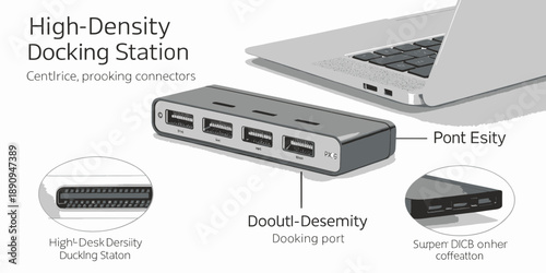 High-Density Docking Station with Multiple Ports and Connectivity Options