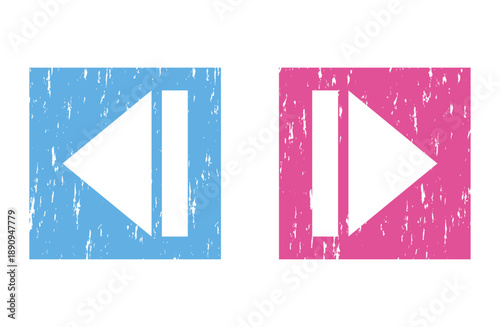 カラフルなスタンプ風 エレベーターボタン矢印左右