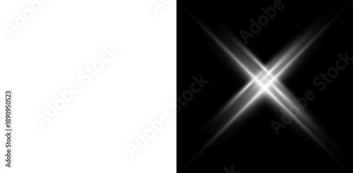 Принти на полотні Bright radiant flash star glow beam Light effect sun light with lens flare effect