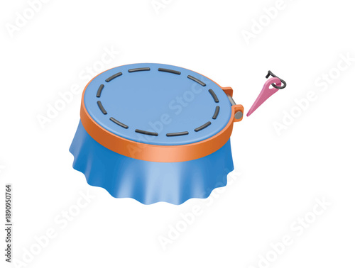 leather punch icon 3d illustration render