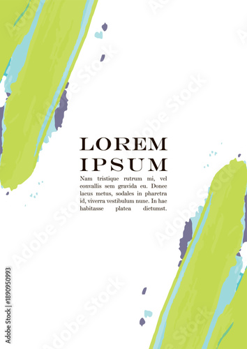 Abstract Vector Paint Stain Background Set. Paintbrush Shapes Print Design. Good for Cover, Invitation, Banner, Placard, Brochure, Poster, Card, Flyer and other.
