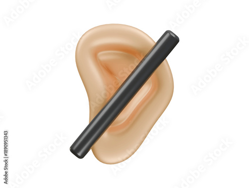 deaf icon 3d illustration render